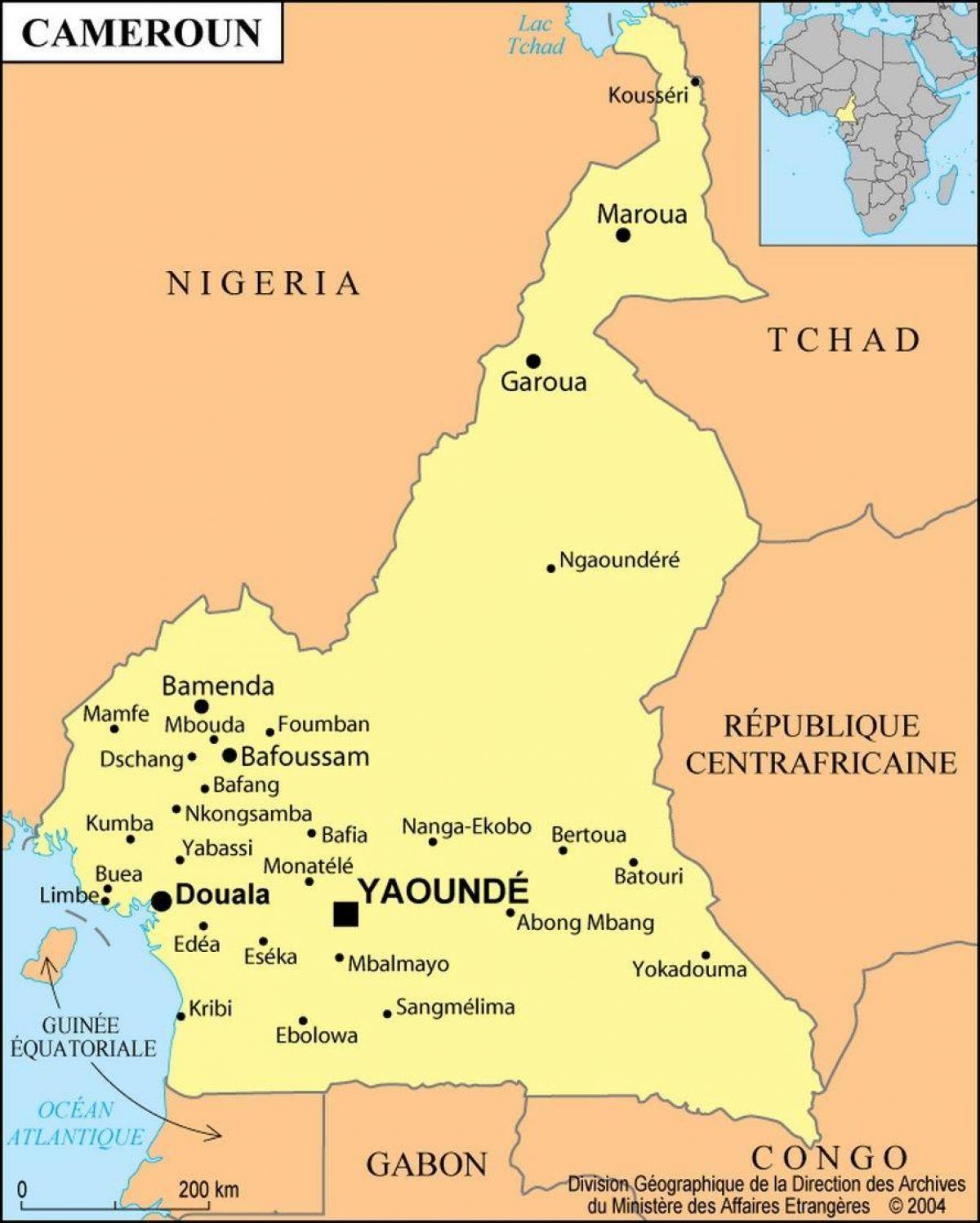 Mapa de douala, Camerún