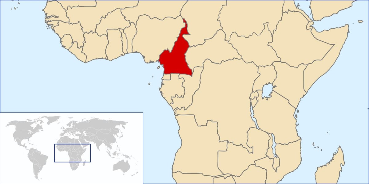 Camerún ubicación en el mapa del mundo