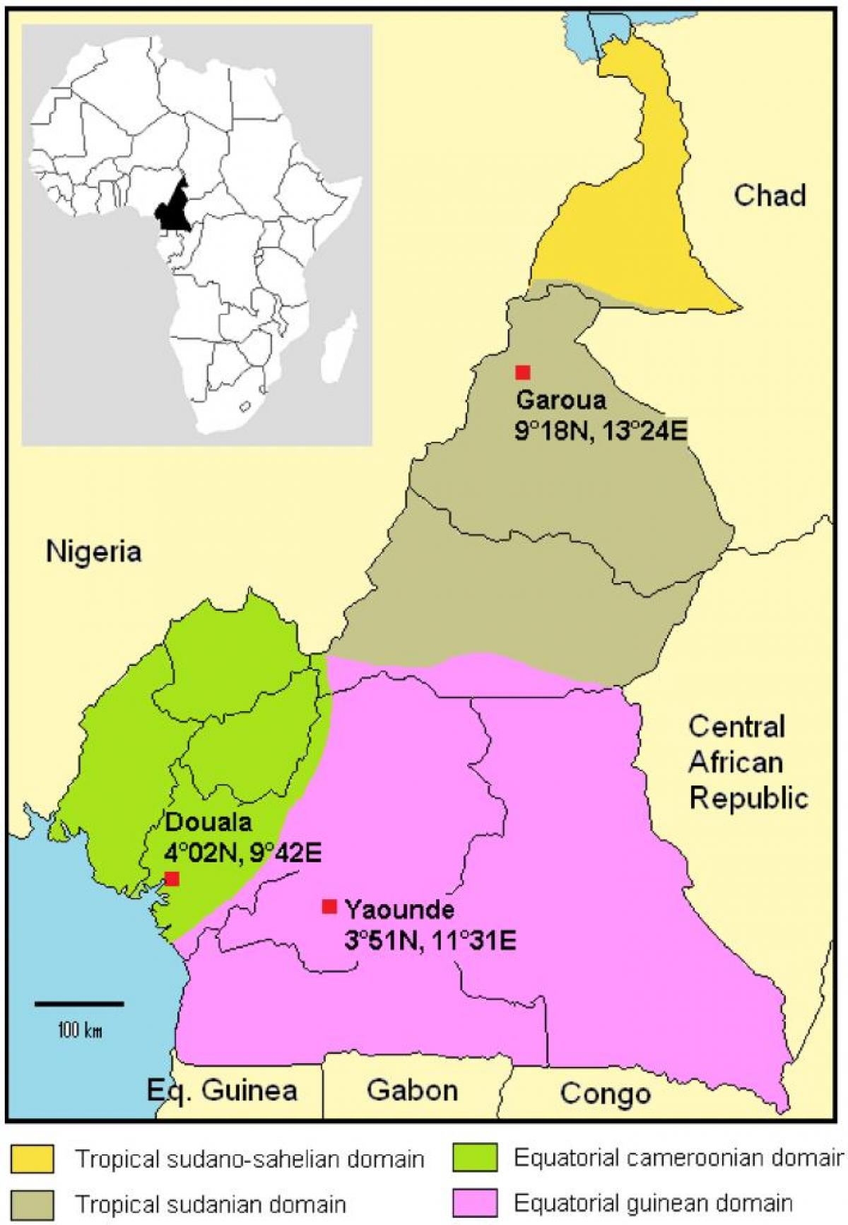 Mapa de Camerún climático