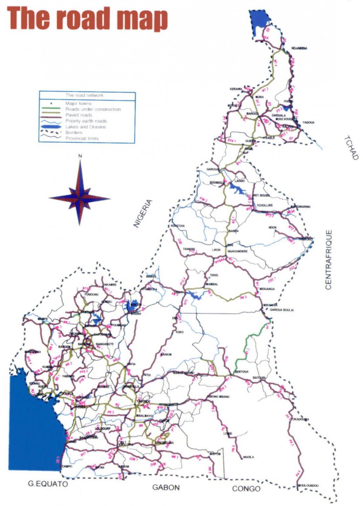 Mapa de Camerún carretera