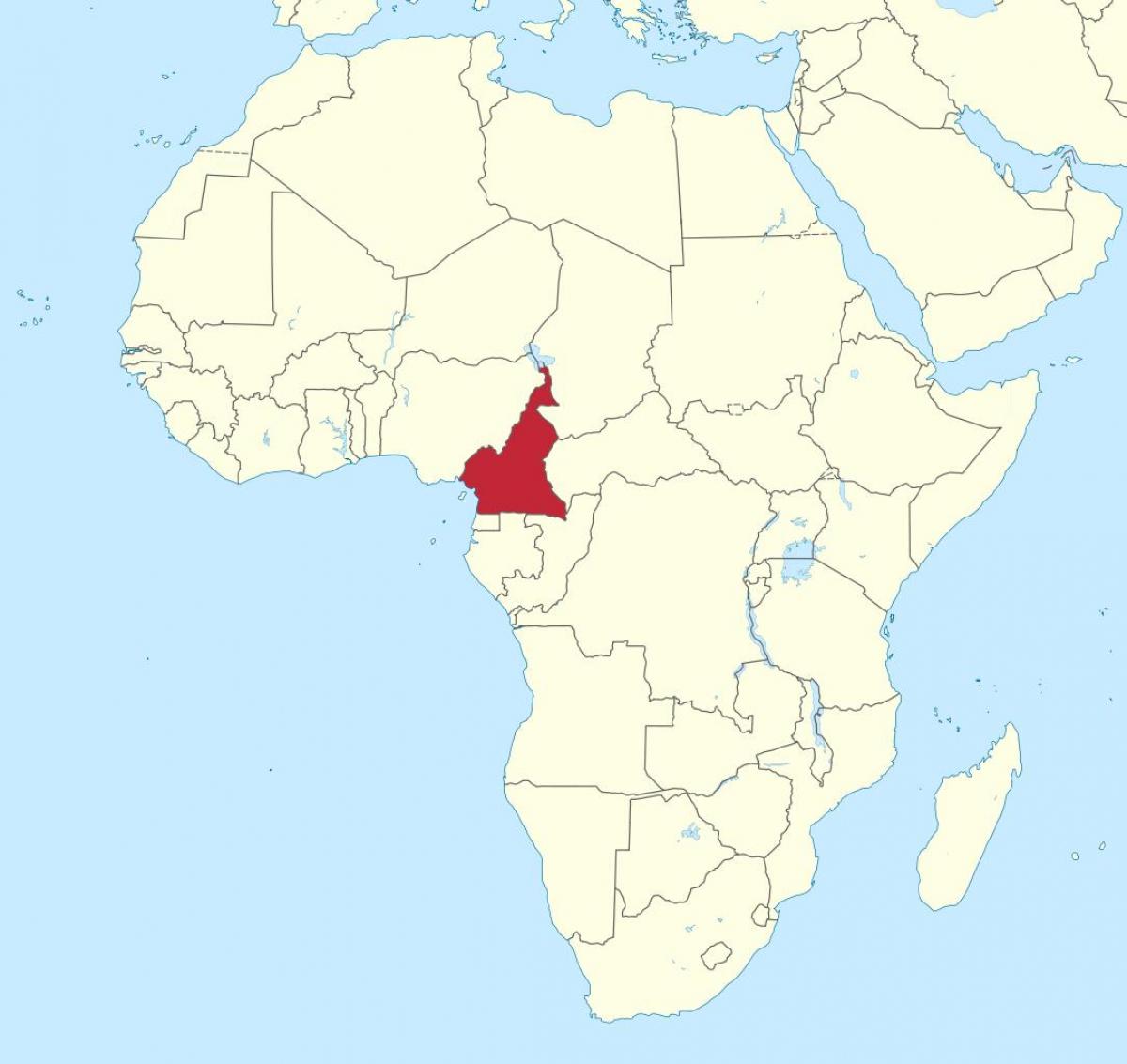 Mapa de Camerún, áfrica occidental