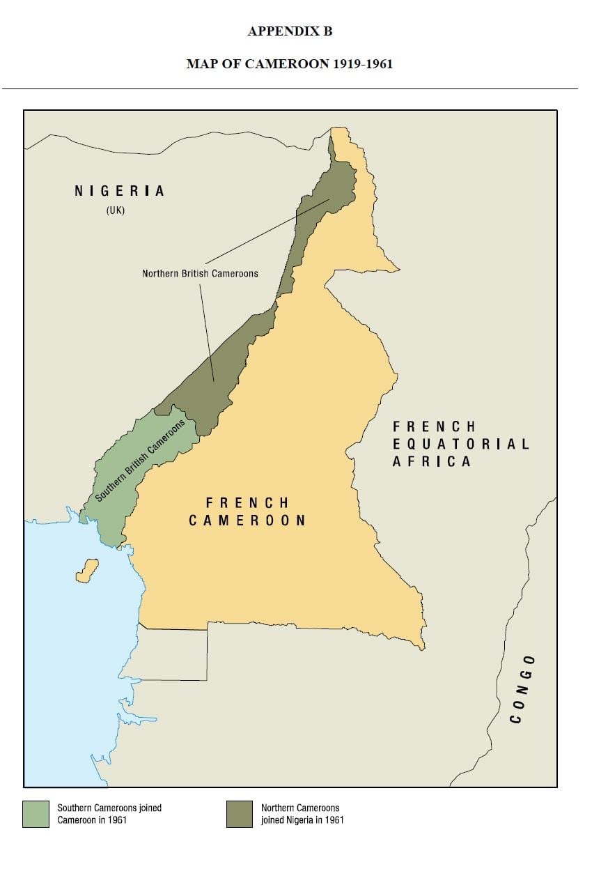 Mapa de la onu, el estado de Camerún