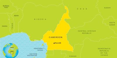 Mapa de Camerún y los países vecinos